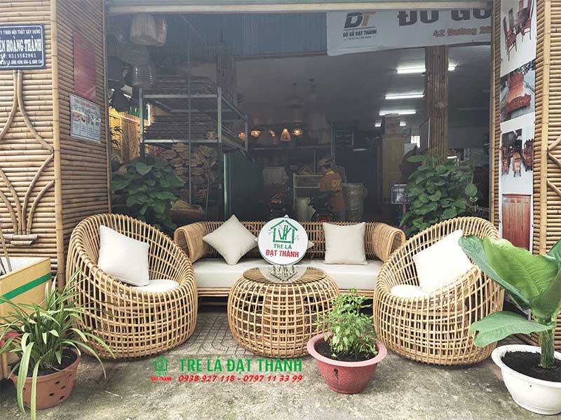 Bàn Ghế Mây Ngoài Trời - BGMNT010